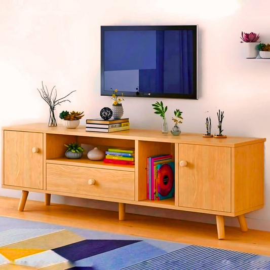 Modern Wooden TV Stand for Living Room – Durable and Stylish Design